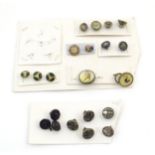 A quantity of assorted 20thC buttons / studs, to include an Essex crystal cabochon example depicting