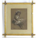 Indistinctly signed L. E. Jones?, 19th century, Charcoal, chalk and pencil drawing on paper, A