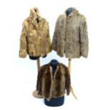 Vintage clothing / fashion: Two vintage short length fur coats, chest measuring 34" and 42"