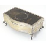 A dressing table box / jewellery box with silver, tortoishell and pique decoration. Hallmarked