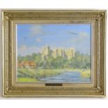 Douglas Ettridge (1927-2009), Oil on canvas, Arundel Castle from the River Arun, Sussex, with
