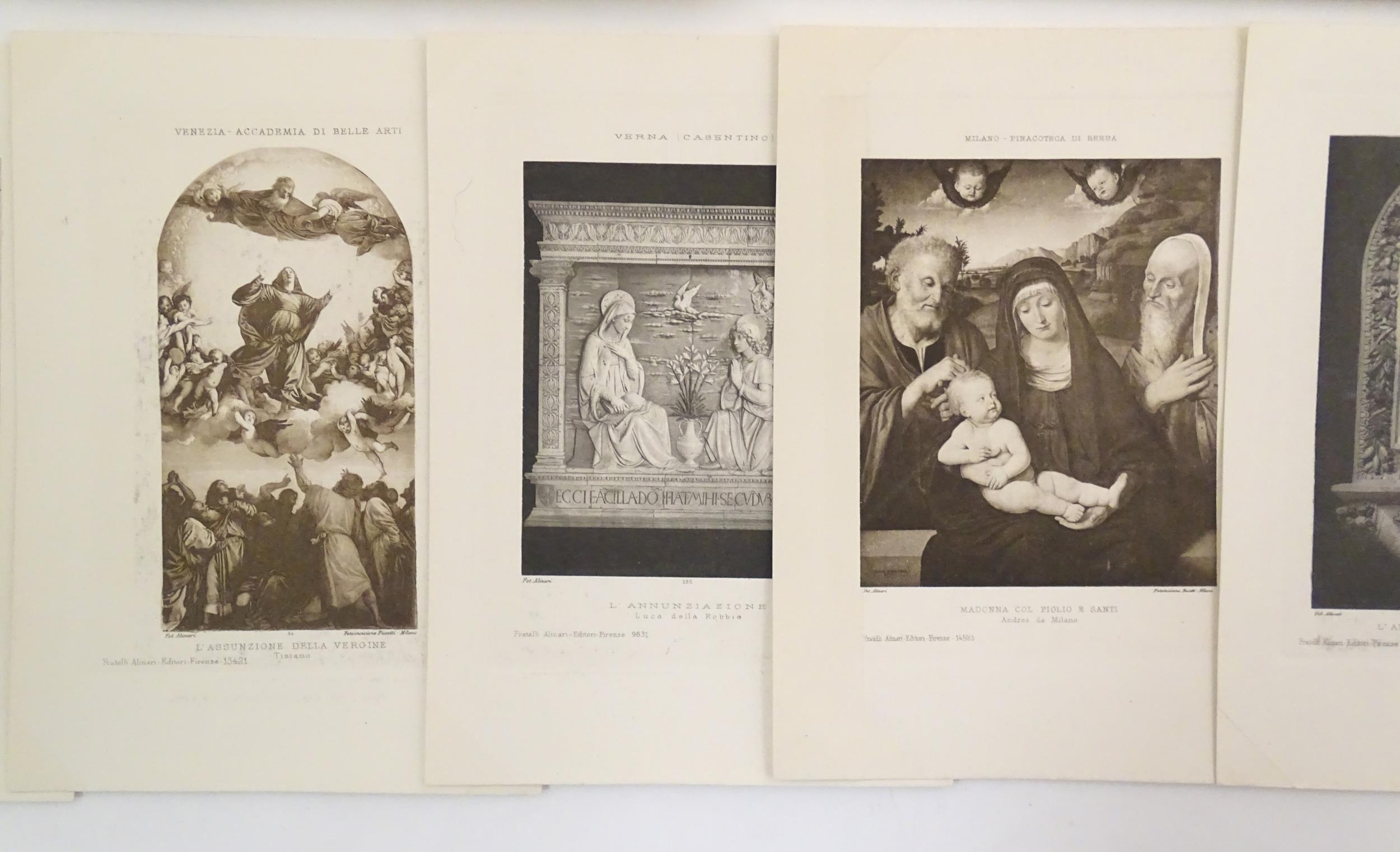 A quantity of early 20thC Italian photogravure prints of works of art, paintings, frescoes, - Image 7 of 28
