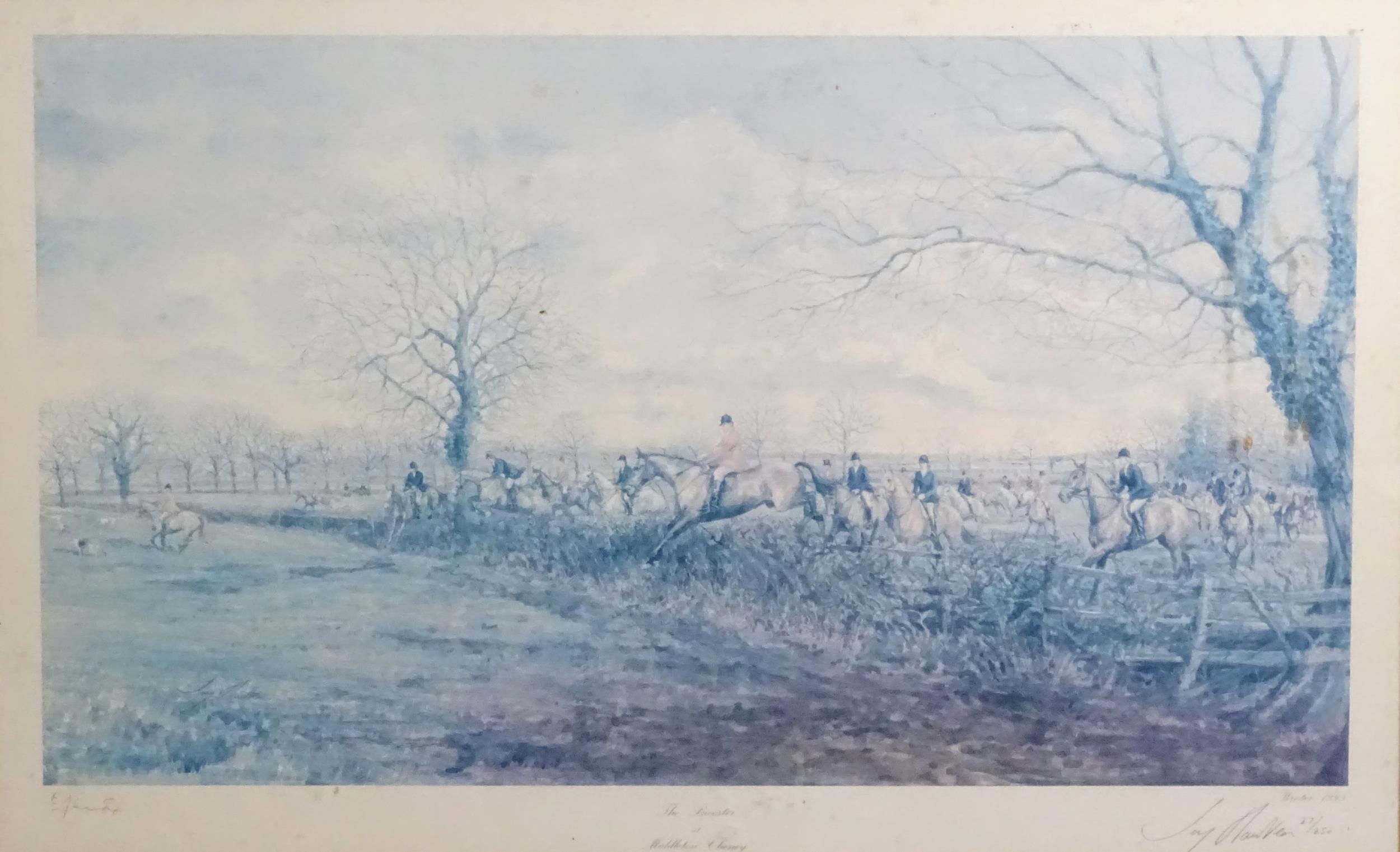After Lionel Edwards (1878-1966), 20th century, Colour print, The Portman Hunt. Signed in pencil - Image 3 of 9