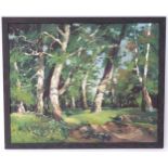 Zoltan Grof, 20th century, Hungarian School, Oil on board, In the Woods. Signed lower right. Approx.