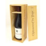 A boxed magnum bottle of Perrin & Fils Chateauneuf du Pape 1995 red wine, 150cl Please Note - we