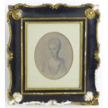 George Frederik Clarke, 19th century, Pencil study, A portrait of a young woman. Ascribed with a