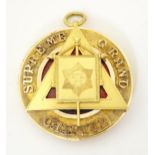 Masonic / Freemasonry Interest - Supreme Grand Chapter : A 9ct gold and gilt metal pendant with