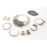 A quantity of assorted silver jewellery to include rings earrings etc Please Note - we do not make