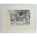 Peter Freeth (b. 1938), Limited edition aquatint, no. 8 / 20, A Glimpse of The Tempest. Signed,