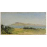 Indistinctly signed, 19th century, Oil on board, A coastal scene, possibly American. Signed lower