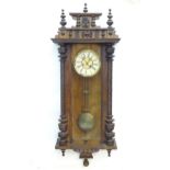 A German Art Nouveau / Jugendstil Vienna regulator style wall clock by Friedrich Mauthe. The dial