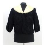 Vintage clothing / fashion: A Victorian hand embellished jacket with fur trim, chest measures 42"