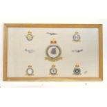 Militaria RAF West Malling: a mid 20thC framed embroidered needlework