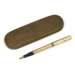 A cased 9ct gold Waterman's 'Ideal' fountain pen. Approx. 5 1/4" long Please Note - we do not make