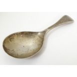 A silver caddy spoon, hallmarked Birmingham 1920 maker Levi & Salaman. Approx. 3 1/2" long Please