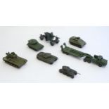 Toys: A quantity of Dinky Toys die cast scale model military / army vehicles, comprising 155mm