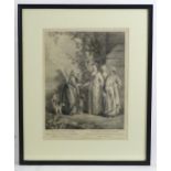 Laurent Cars (1699-1771) after Jean-Antoine Watteau (1684-1721), Monochrome engraving, La Diseuse