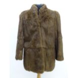 Vintage clothing / fashion: A vintage short length fur coat, chest measures 44" approx. Please