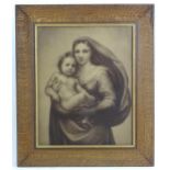 After Raphael, 20th century, Sepia print, The Sistine Madonna, The Virgin Mary holding the Christ