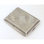 An Art Deco silver matchbox / match book case with engine turned decoration, hallmarked Birmingham