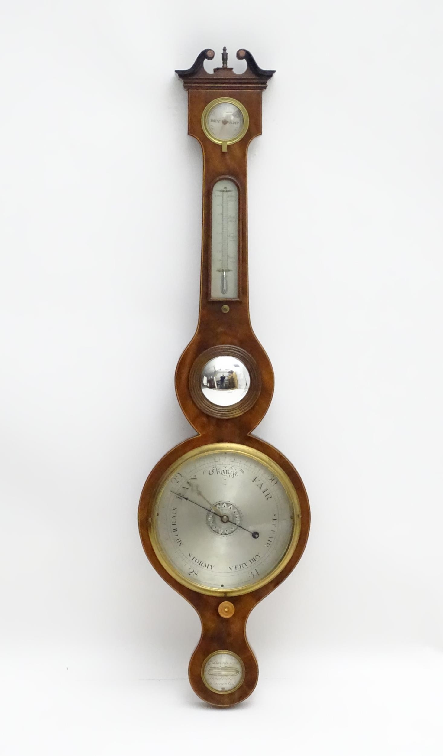A 19thC mahogany cased wheel barometer signed L Barnascone Trowbridge. Approx 38" high Please Note - - Image 2 of 10