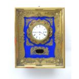 A Continental Biedermeier frame clock / wall clock with white enamel dial. The whole approx. 21 1/2"