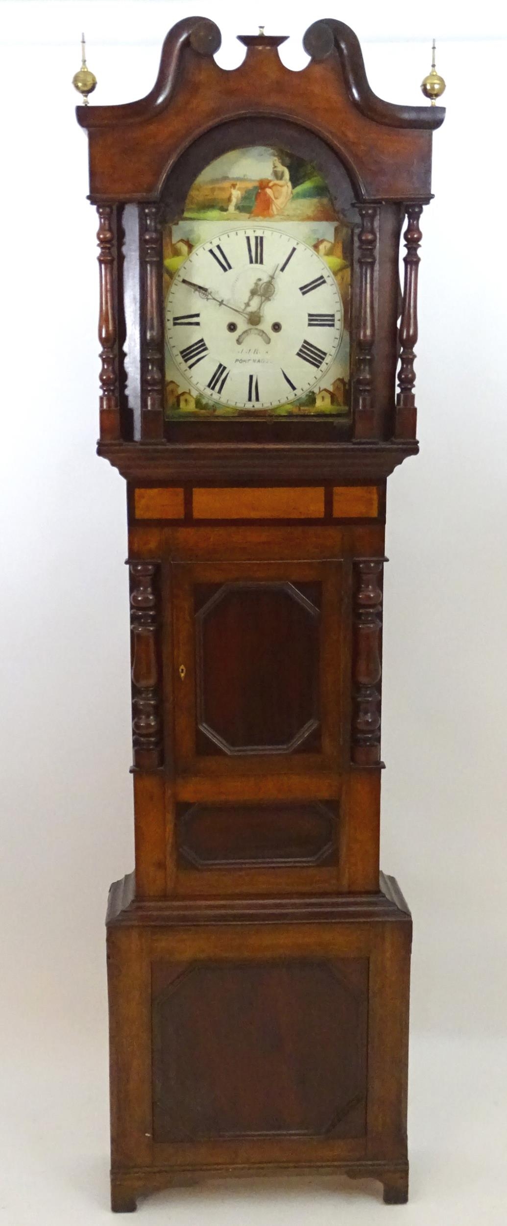 J J Rees Port Madoc : A Welsh Victorian longcase clock with 14" painted dial and 8-day movement. The - Image 8 of 14
