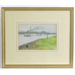 Monogrammed JFG ?, Early 20th century, English School, Watercolour, An industrial river scene with
