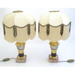 A pair of 20thC Art Deco style lamps. Approx 22" high overall Please Note - we do not make reference