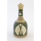A Copeland Spode souvenir bottle / flask / whiskey decanter with crown top, commemorating the