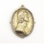 An oval silver gilt Royalist medal of Charles I and Henrietta Maria, c. 1643, by Thomas Rawlins. The