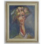 Bernard Carolan (1912-1981), Oil on canvas laid on board, An abstract portrait of a woman. Signed