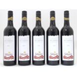 Five bottles of Skillogalee basket pressed Clare Valley 'The Cabernets' 2006 red wine, each 75ml (5)