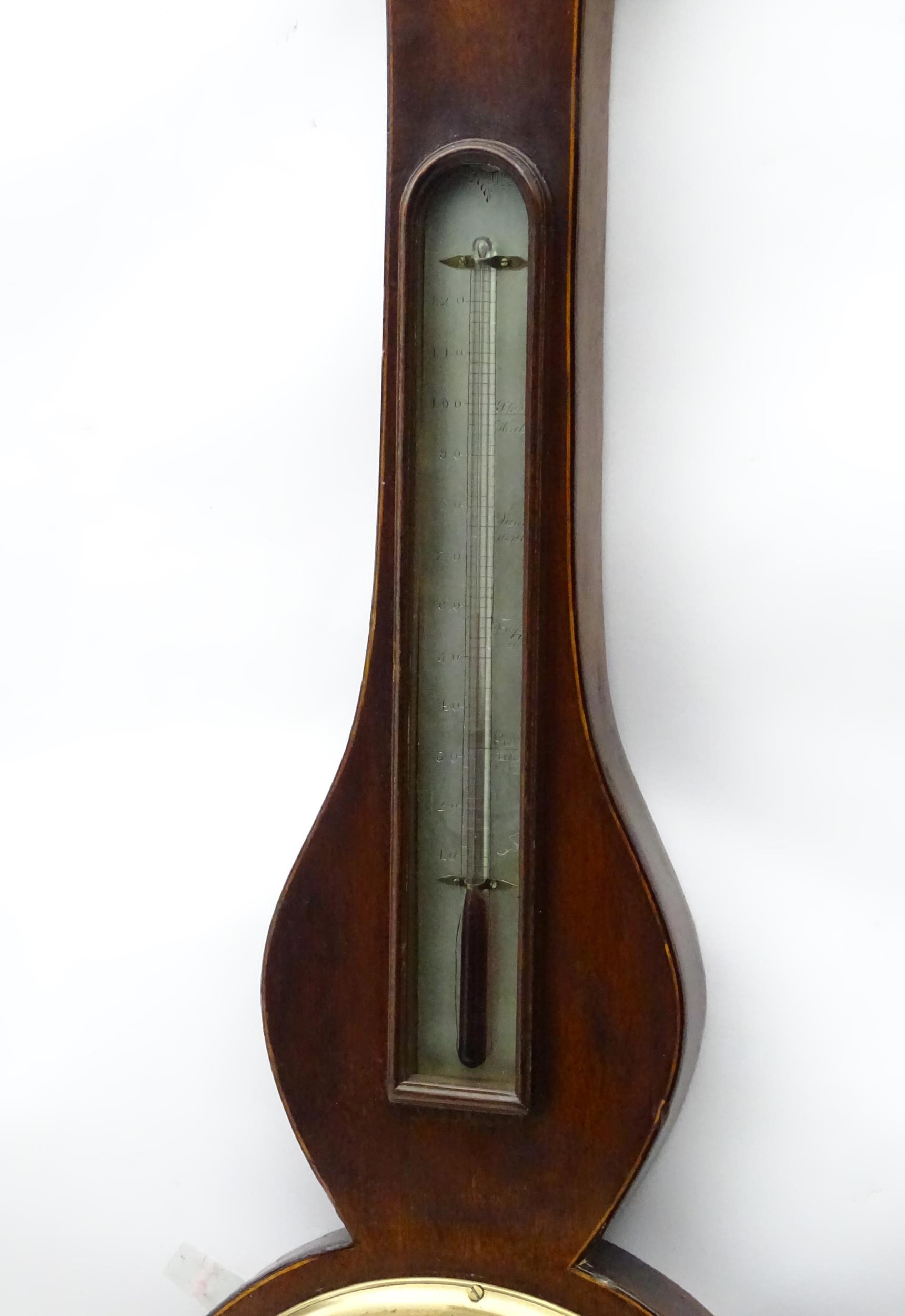 Local Interest- Northamptonshire : A mahogany wheel barometer, signed C. Tarrelli, Northampton. - Image 7 of 10