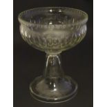 A tall cut glass pedestal bowl 7 1/2" diameter x 9 1/2" high Please Note - we do not make