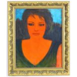 OMARA Mara Olah (1945-2020), Hungarian School, Oil on board, Self Portrait, A portrait of a woman.