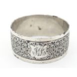 A silver napkin ring hallmarked Chester 1901 maker Henry Griffith & Sons Ltd Please Note - we do not