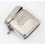 A silver vesta case, hallmarked Birmingham 1919. 2" x 1 3/42 Please Note - we do not make