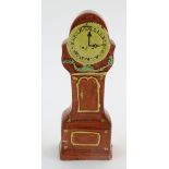 A 19thC flatback pottery model of a grandfather clock, in the manner of Yorkshire Pottery. Approx. 8