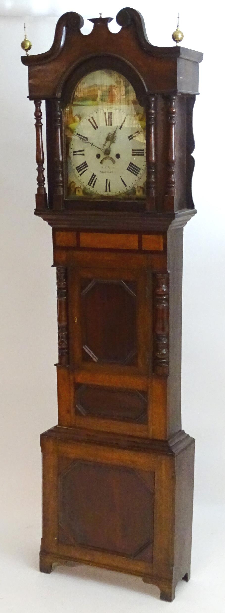 J J Rees Port Madoc : A Welsh Victorian longcase clock with 14" painted dial and 8-day movement. The - Image 10 of 14