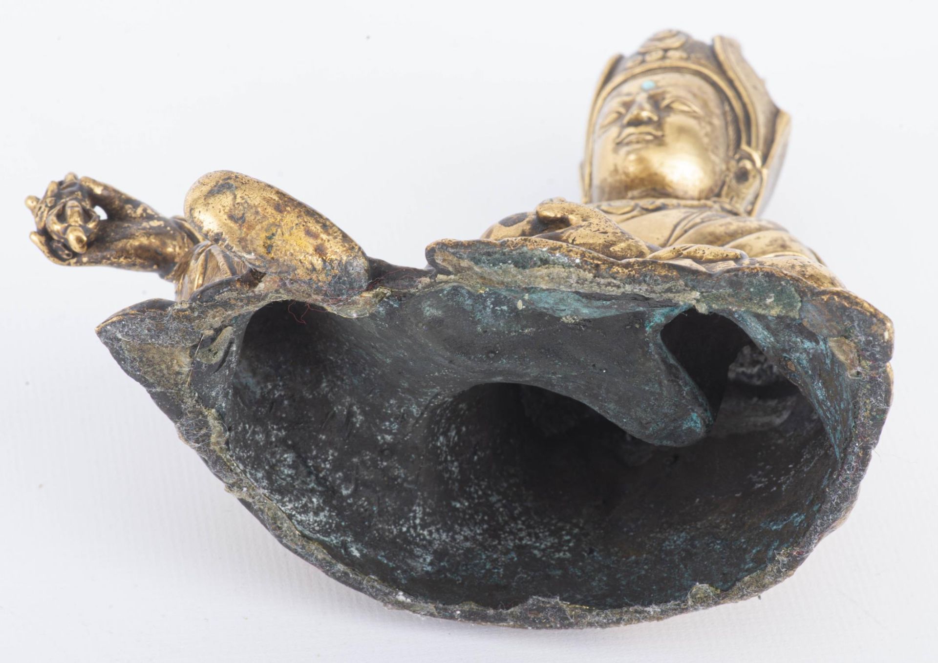 Lama du Tibet assis en bronze doré, XIXe - Image 13 of 22