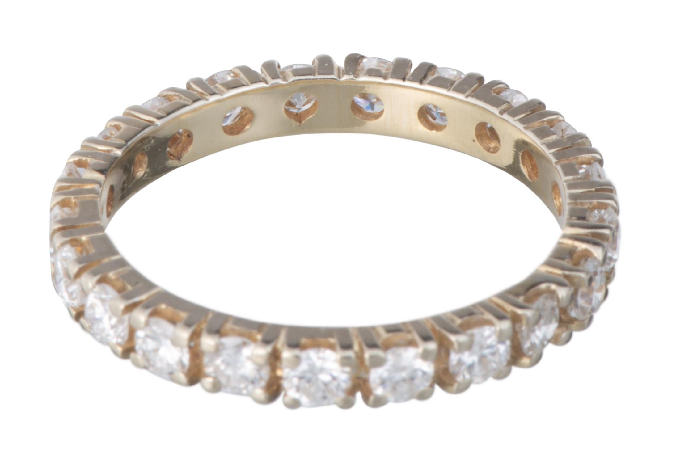 Alliance rivière de diamants et or (full eternity ring) - Image 5 of 8