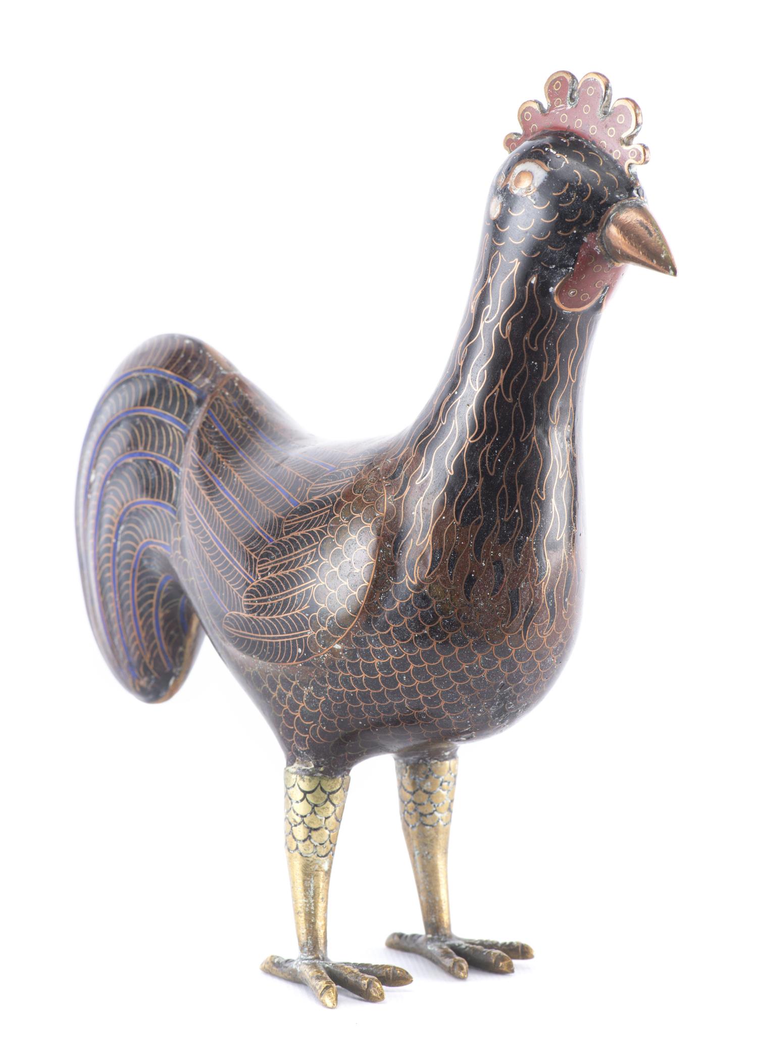 Coq en cloisonné de Chine, époque Jiaqing - Image 4 of 20