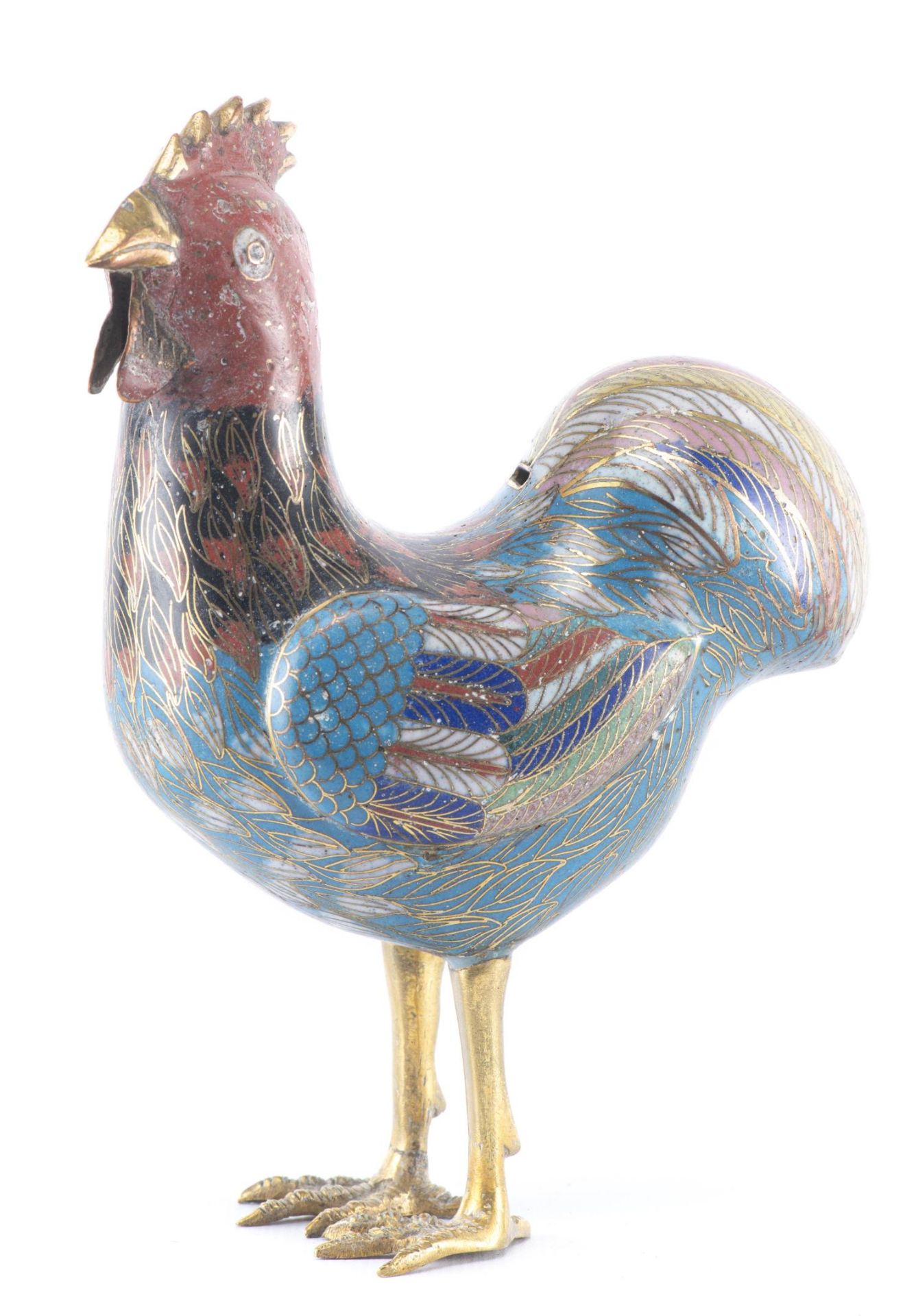 Coq en cloisonné de Chine, XVIIIe