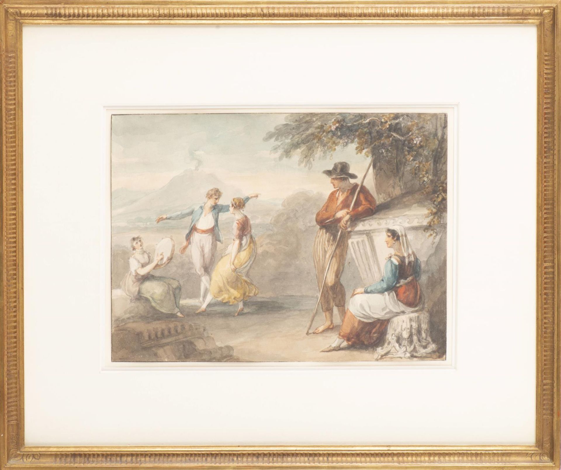 Johann Heinrich RAMBERG (1763-1840) "Jeune gens de Naples dansant la tarentelle, avec une jeune femm - Bild 5 aus 18