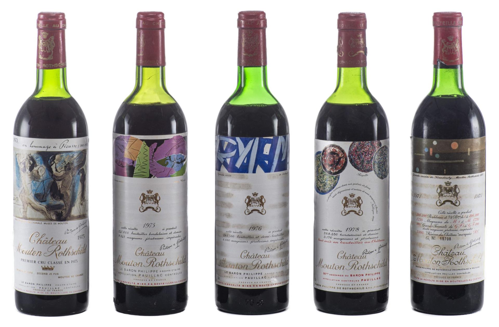 Château Mouton Rotschild, Paulliac, 1971, 1973, 1975, 1976, 1978 - Image 3 of 4