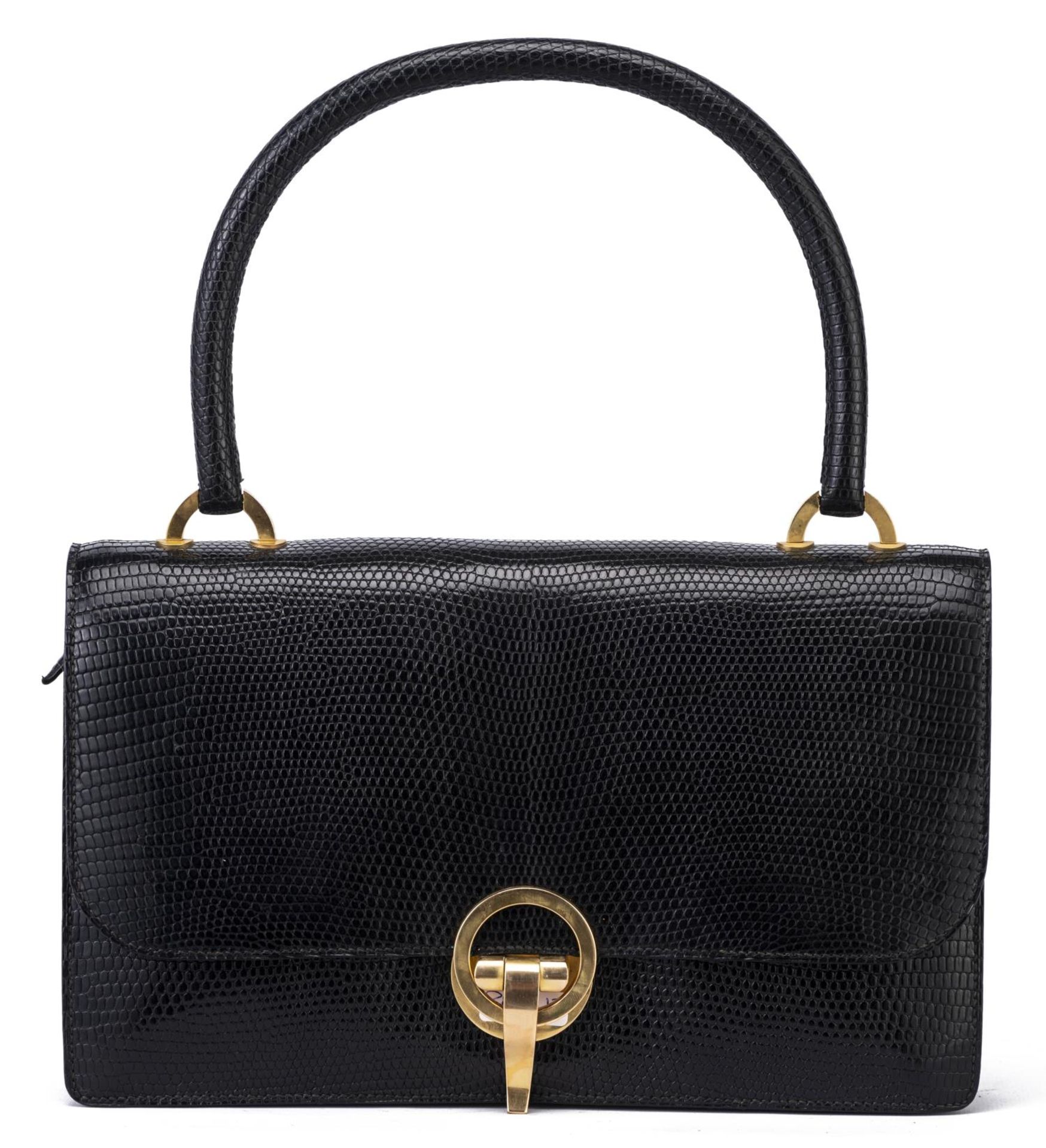 Hermès sac "Ring" en lézard noir - Bild 2 aus 10