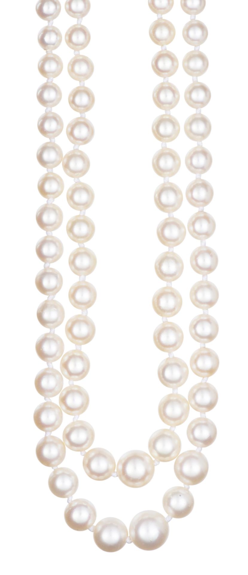 MIKIMOTO collier deux rangs de perles en chute - Image 2 of 10