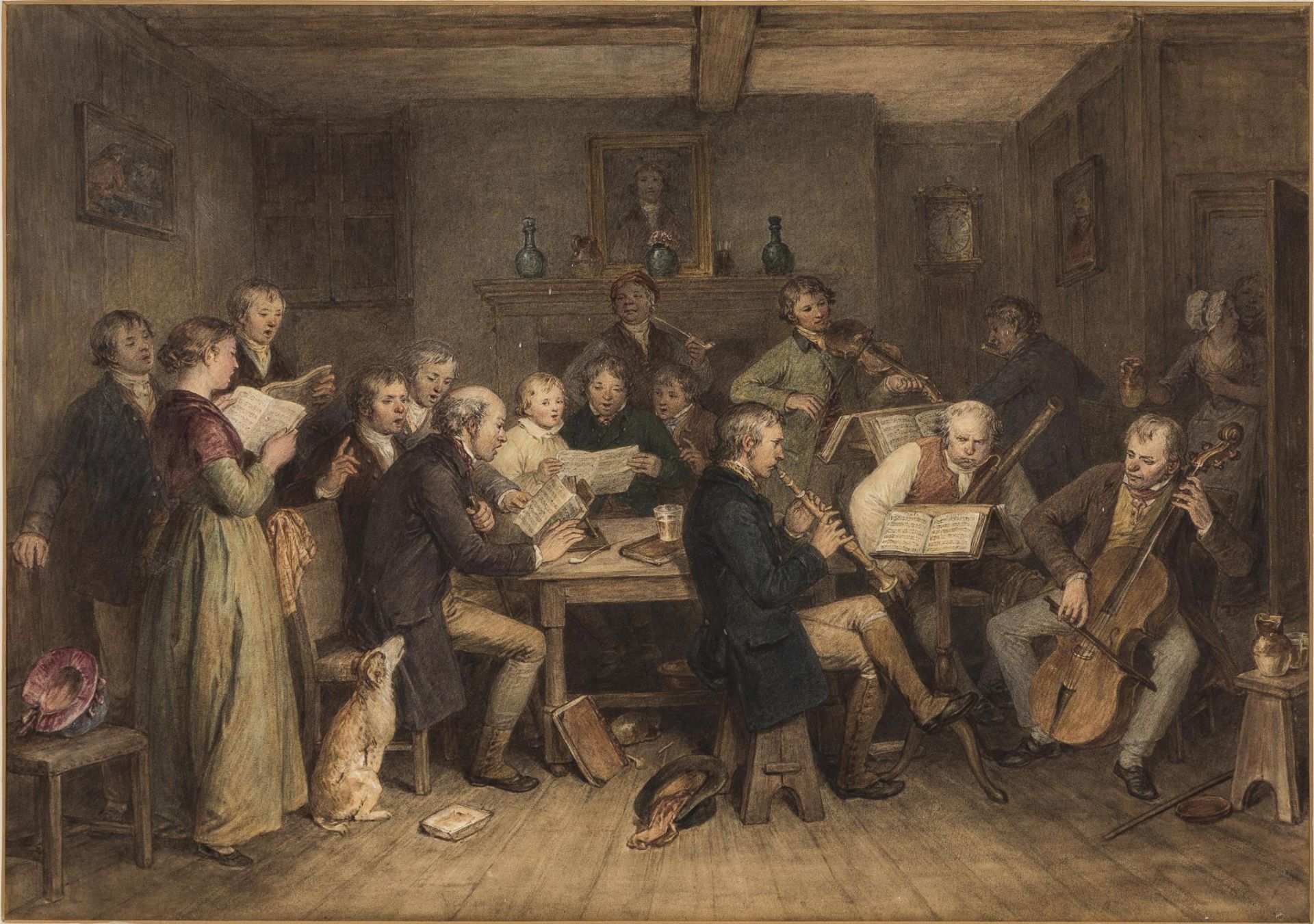 Moritz von SCHWIND (1804-1871) attr. À, "Réunion musicale"