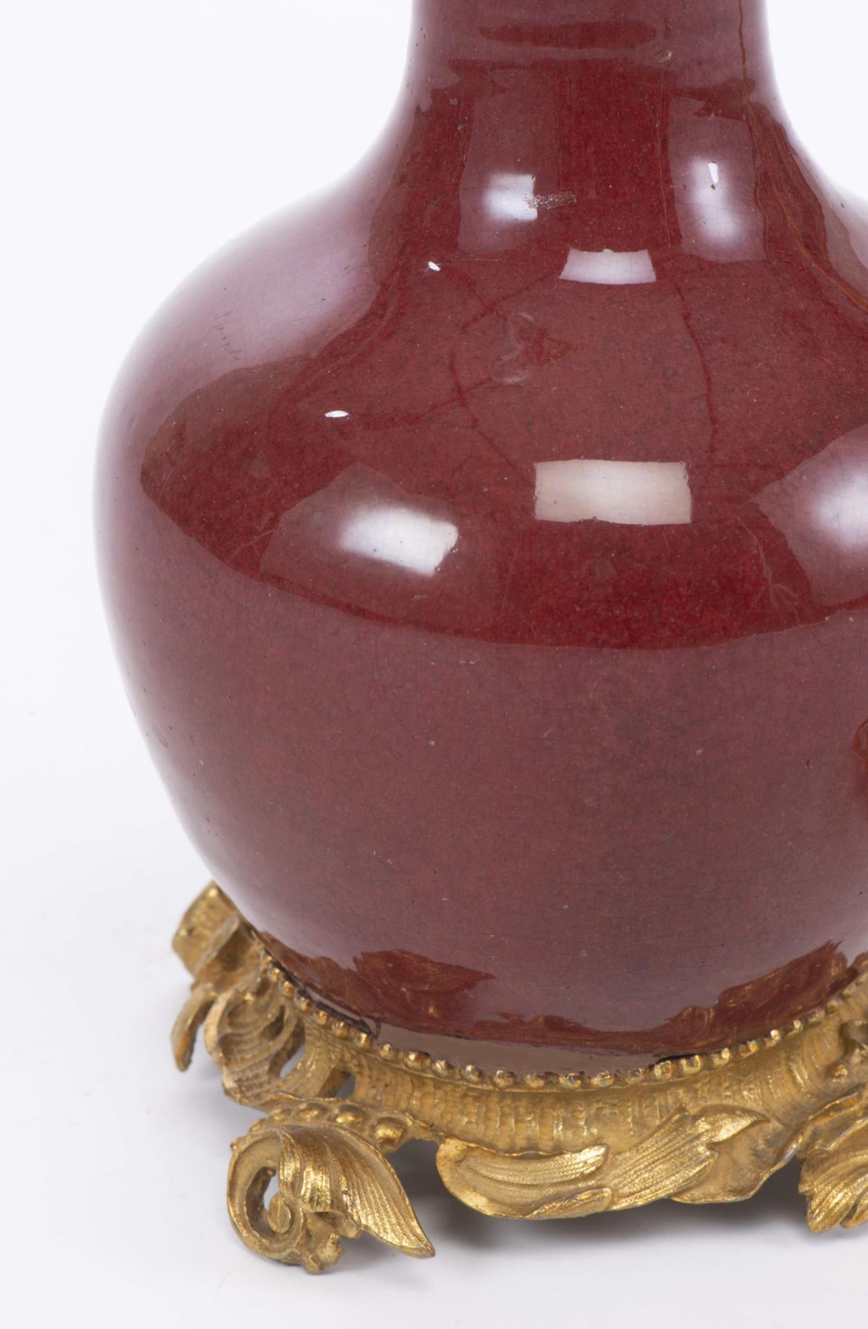 Lampe en porcelaine sang de boeuf, Chine, XIXe - Image 3 of 5